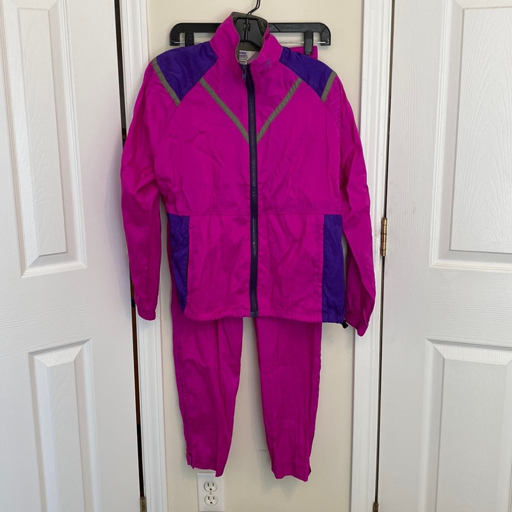 Vintage Women’s Moving Comfort Tracksuit - Small - Pink/Purple